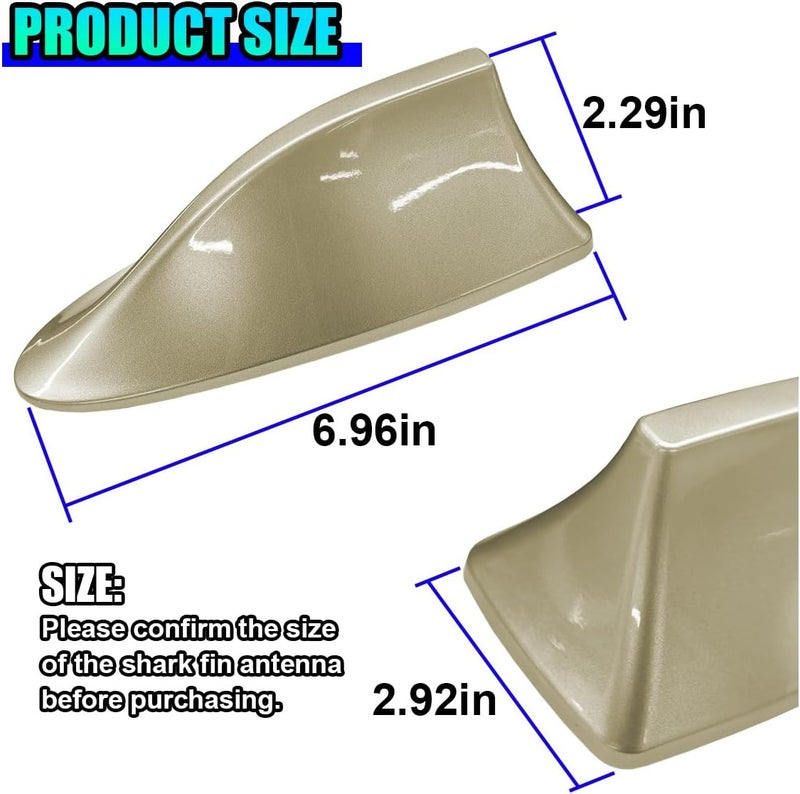 ZIMISI Car Shark Fin Antenna Cover, Plastic Auto Top Roof Mount Antenna Cover Replacement with Adhesive Tape, Universal Auto Signal Roof Aerial Decoration Accessories for Car SUV Truck (Champagne) - Image 2